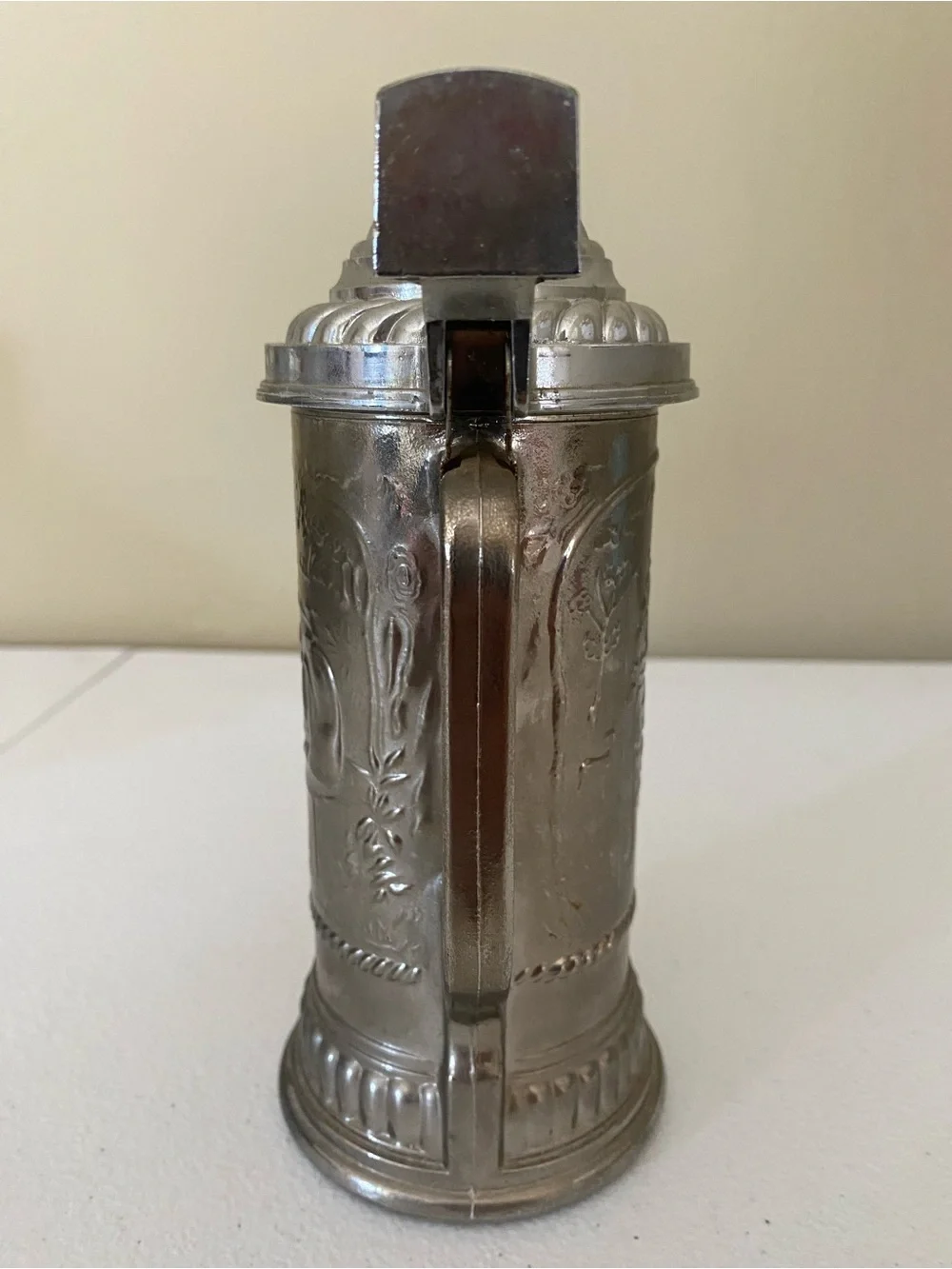 Vintage Avon Beer Stein Glass with Metallic Finish